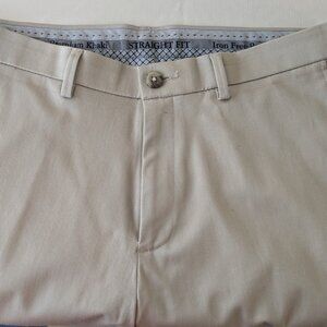 HAGGAR Iron Free Premium Khaki Men’s Pants Light Beige Size 34Wx29L